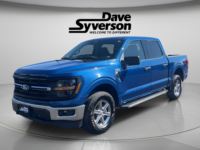 2025 Ford F-150 XLT in Blue Metallic — front three-quarter view