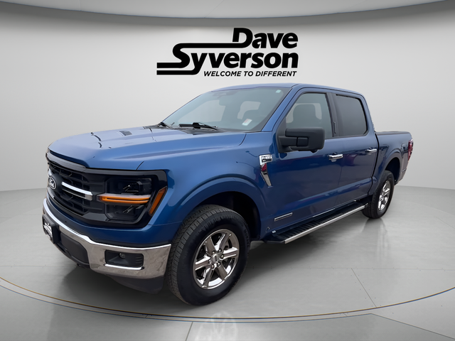 2024 Ford F-150 XLT in Blue Metallic — front three-quarter view
