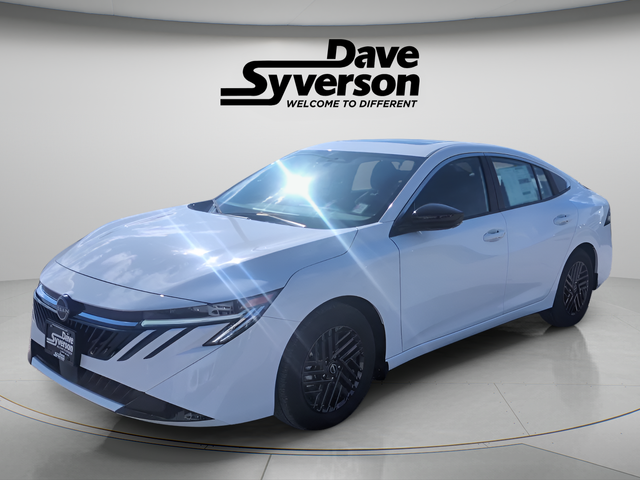 2026 Nissan Sentra SV in Fresh Powder — front three-quarter view